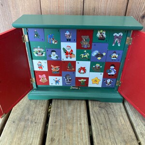 Vintage Wooden Advent Calendar Cabinet With Ornaments Etsy Vintage Wooden Advent Calendar Cabinet With Ornaments Etsy