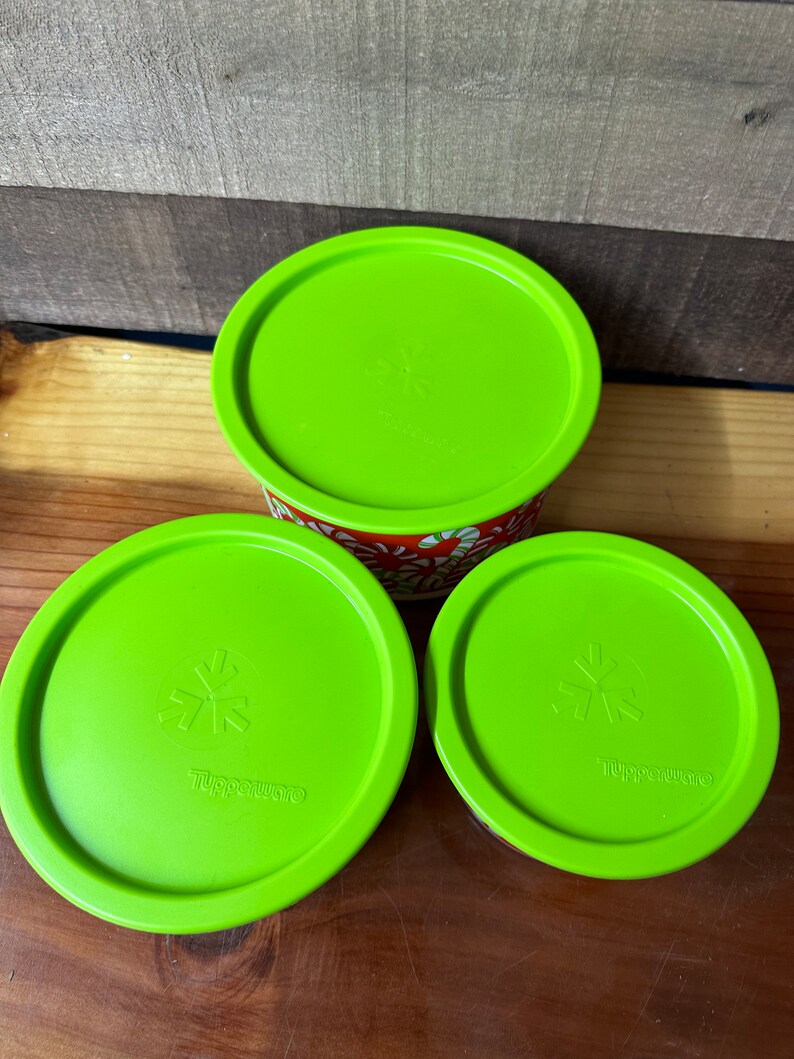 Tupperware Candy Cane Stacking Canisters Etsy