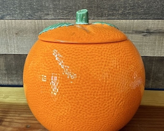 Vintage Kitsch Orange Fruit Shaped Cookie Jar