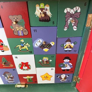 Vintage Wooden Advent Calendar Cabinet With Ornaments Etsy Vintage Wooden Advent Calendar Cabinet With Ornaments Etsy