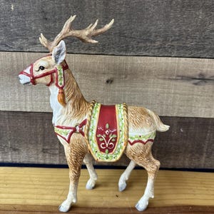 Fitz & Floyd Vintage Santa Deer Figurine In Box A