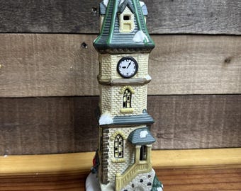 St Nicholas Square Village Clock Tower Bell Tower Lighted 