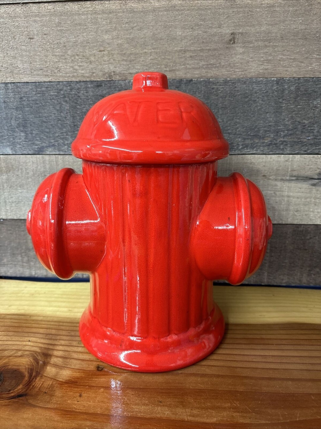 Red Ceramic Fire Hydrant Cookie Jar Dog Treat Jar Etsy