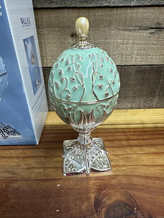 Wallace Silversmiths Musical Egg Easter Rabbit Gr… - image 5