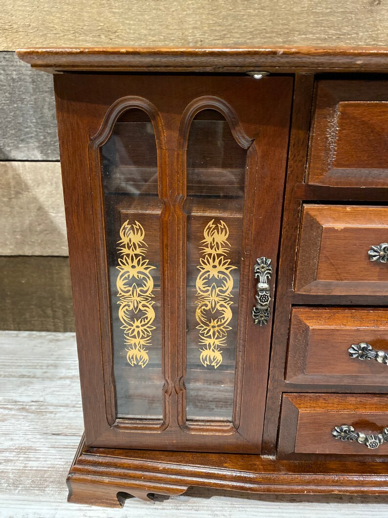 Large London Leather Jewelry Dresser Box Vintage Etsy