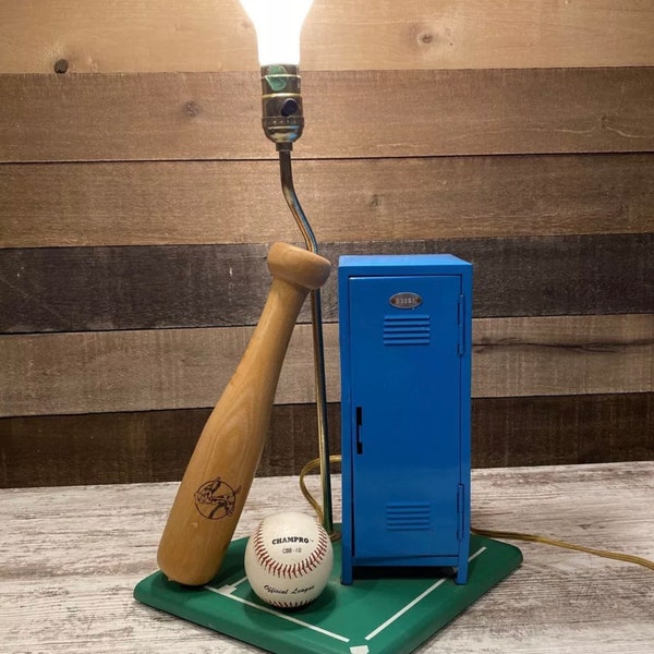 Table lamp baseball locker