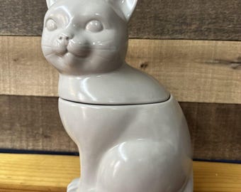 Threshold Gray Cat Kitty Kitten Stoneware Cookie Jar 10.5&quot;