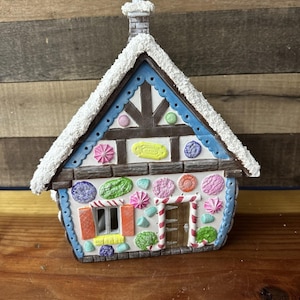 Gingerbread House Lighted Handpainted Ceramic Bisque 12”