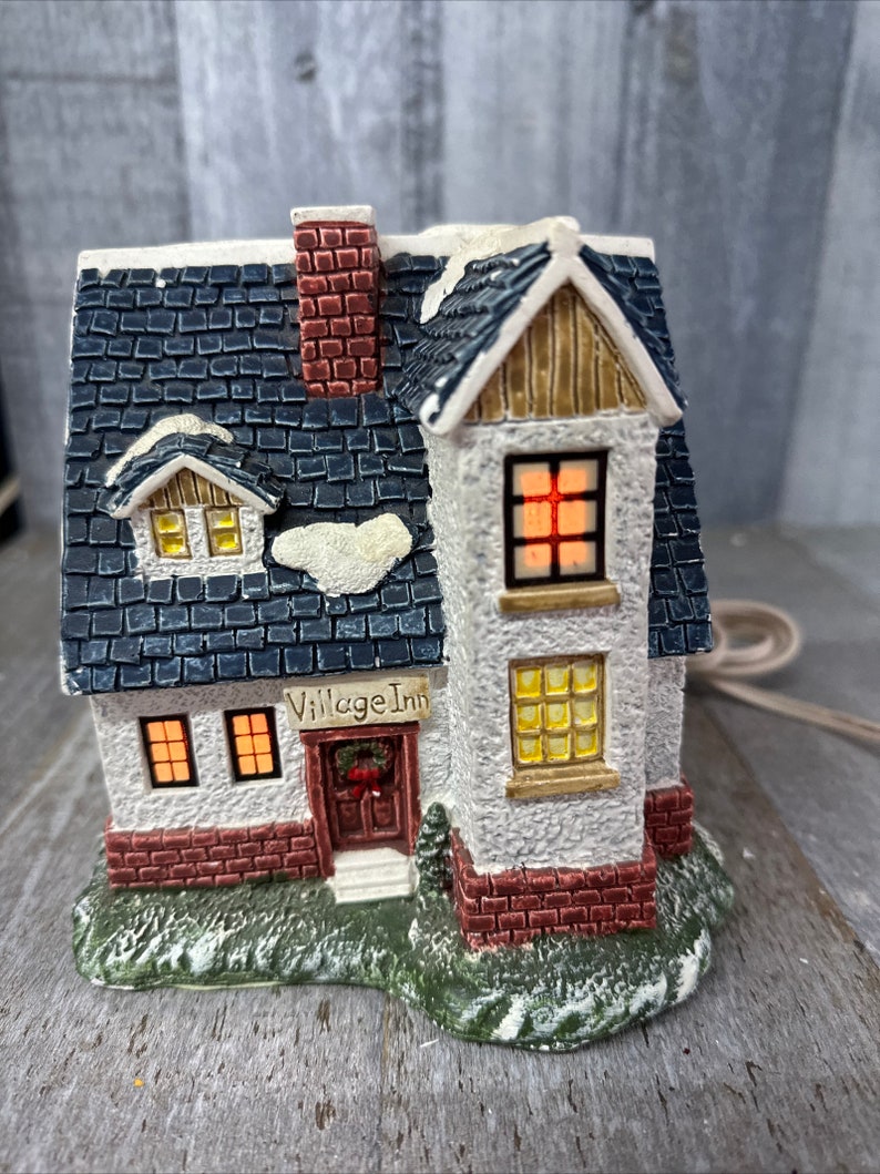 Vintage Christmas Village Village Inn Etsy