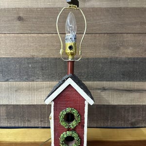 Christmas Birdhouse Lamp 21” Tall Pat Richter 2004