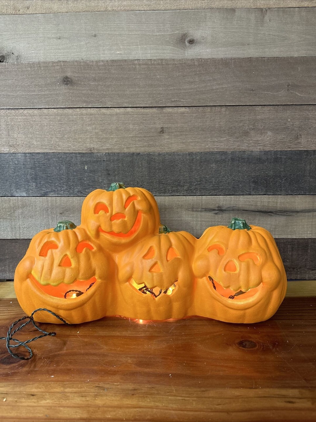 ハロウィンカボチャ ヴィンテージ ライト付き フォームブロー成型 ハロウィン