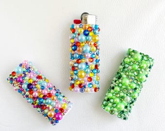 Custom Lighter Cover Bedazzled by Hand with Rhinestones and Embellishments