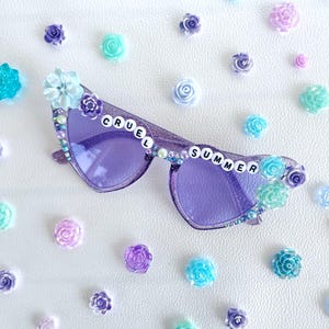 Personalized Heart Sunglasses Bedazzled by Hand with Rhinestones and Embellishments
