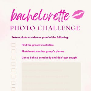 Bachelorette Photo Scavenger Hunt