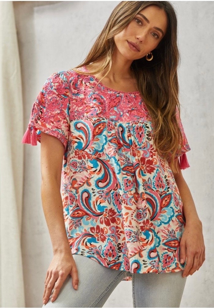 Embroidered Savanna Jane top S-XL