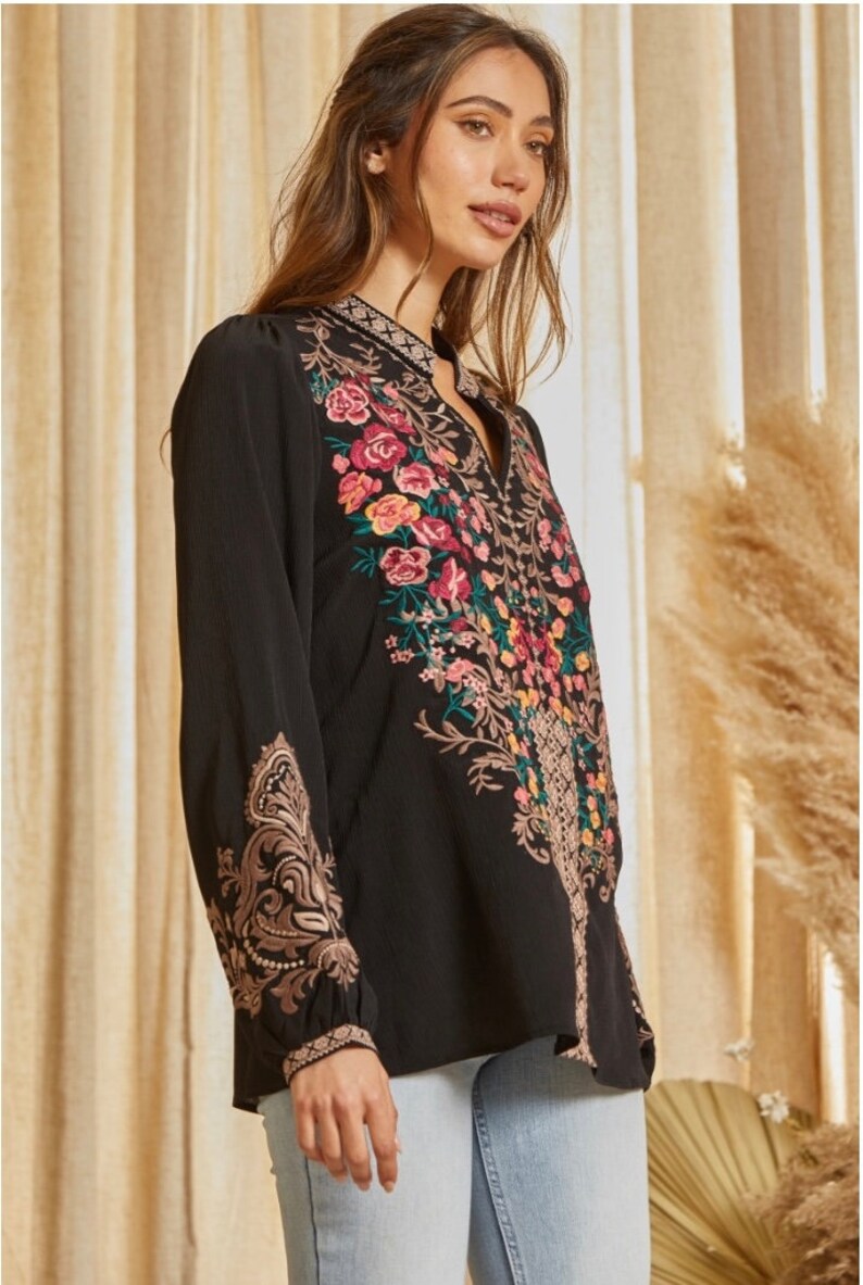 Savannah Jane Embroidered Top Etsy