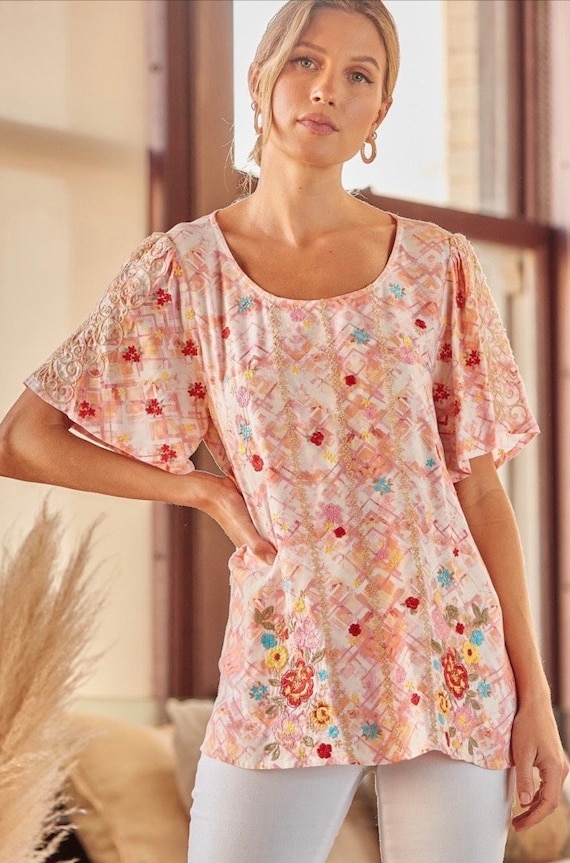 sachin and babi light blue dress Savanna Jane Embroidered Sleeveless Top