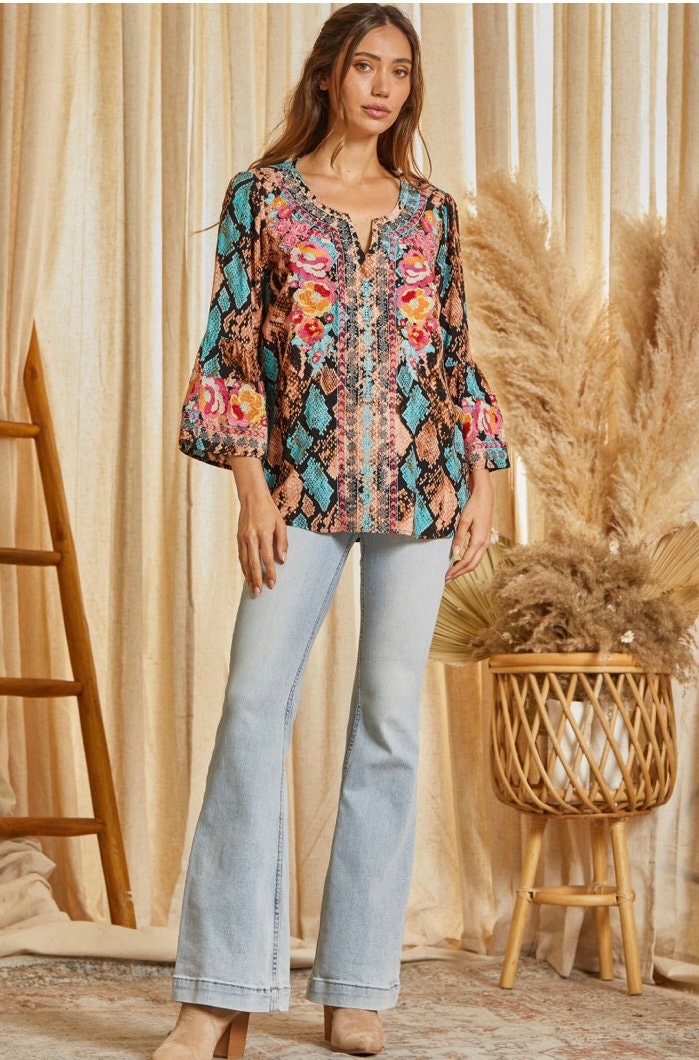 Savannah Jane Enbroidered Top S - 3X - Etsy