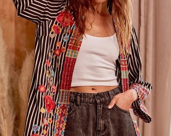 Savannah Jane embroidered cardigan S-3X
