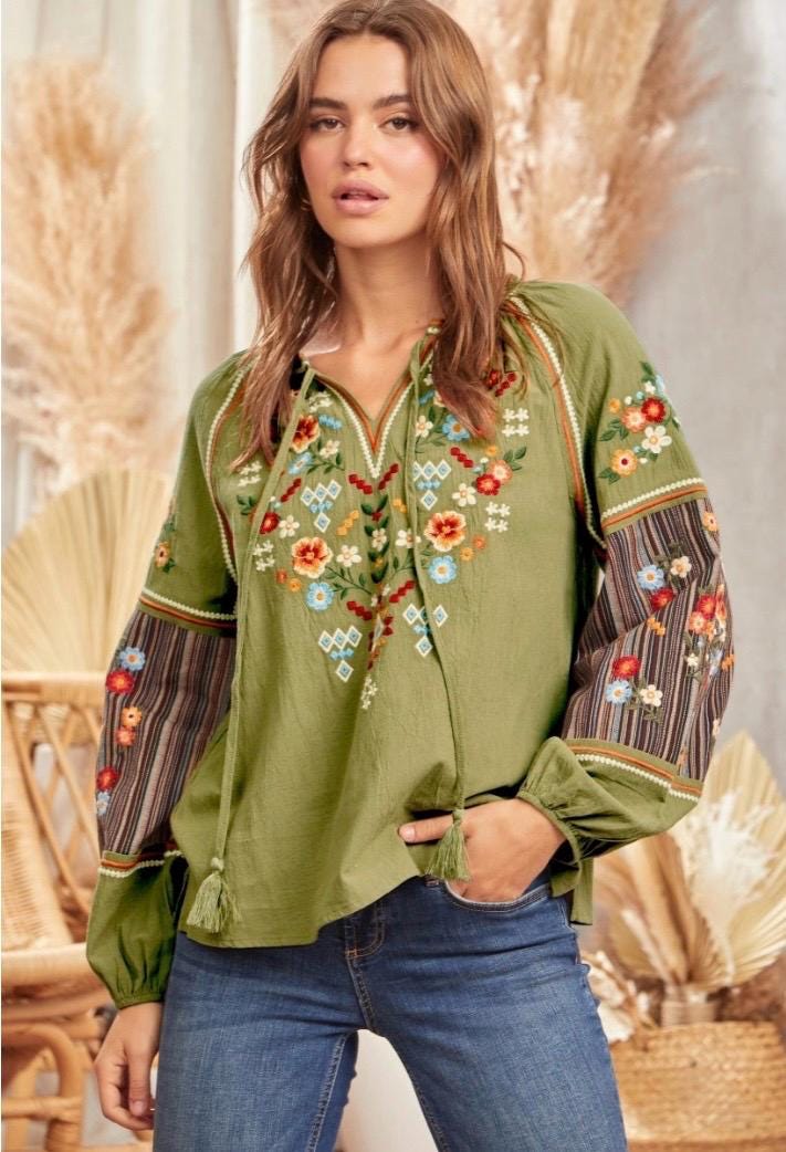 embroidered tunic dress Florapaloosa Embroidered Tunic Dress – SPELL main image 1
