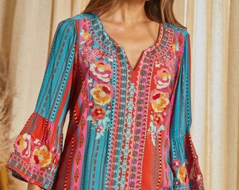 Savannah Jane Embroidered Top S-3X