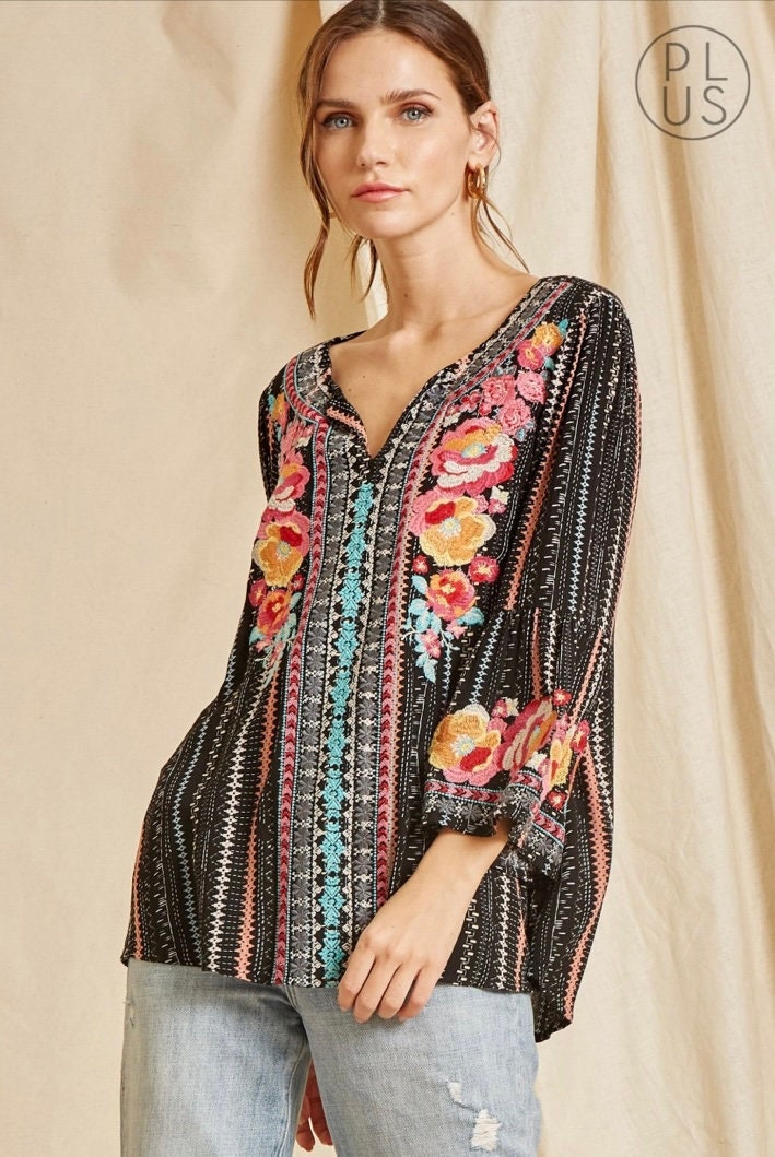 Savannah Jane Embroidered Tops - Etsy