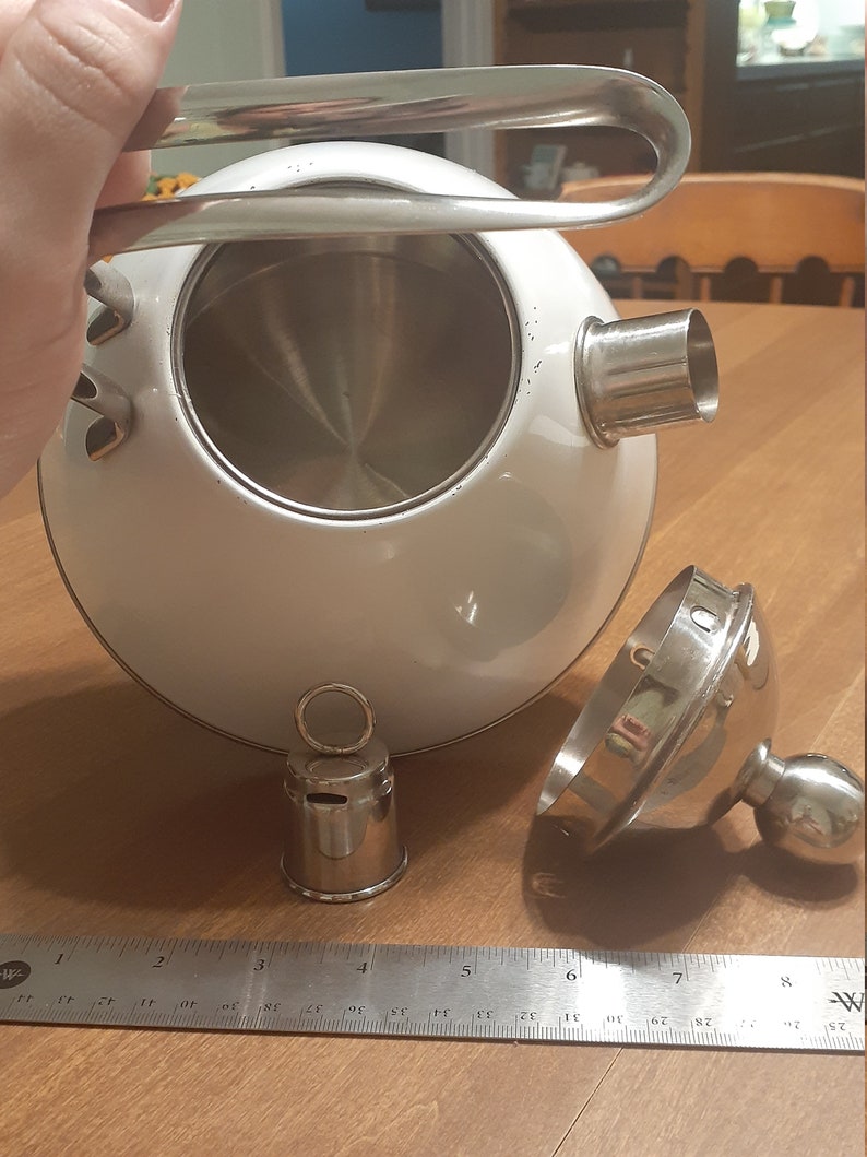 Whistle Kettle L'epicure 18/10 Stainless Steel White Tea Etsy