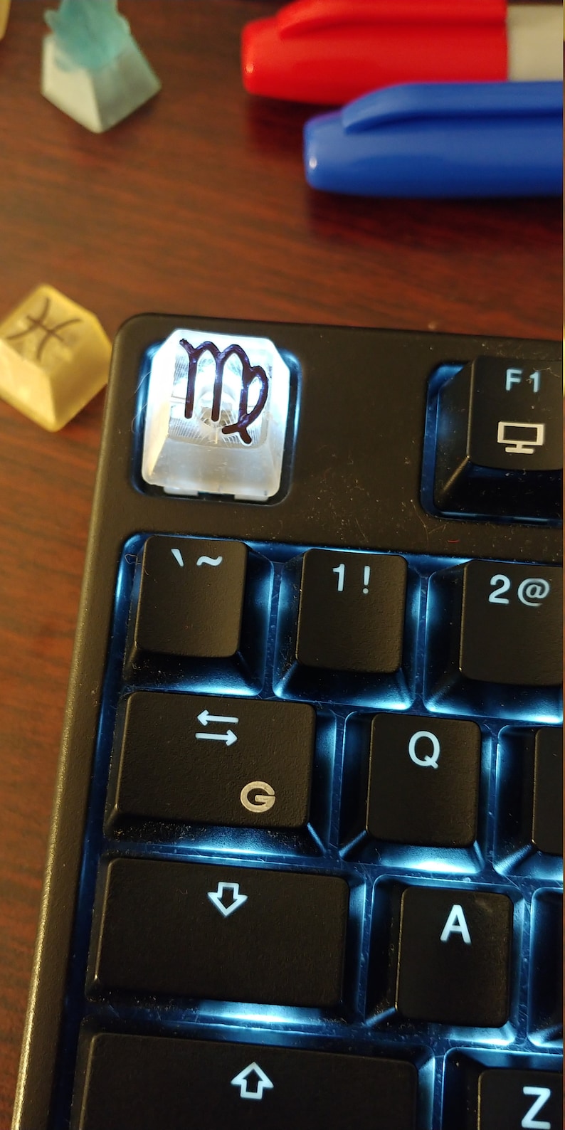 Virgo Zodiac Astrology Celestial Custom Artisan Cherry MX Keycap