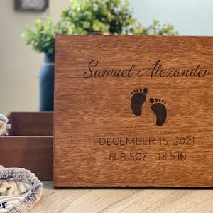 Personalized Wood Keepsake Box, Baby Keepsake Box, Engraved Memory Box, New Baby Gift, Personalized Baby Gift, Newborn Gift, Nursey Decor