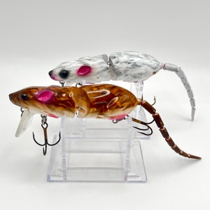 Hand Painted Rat Lure Wake Bait - Lifelike Mouse Fishing Lure - Custom Rat Wake Bait