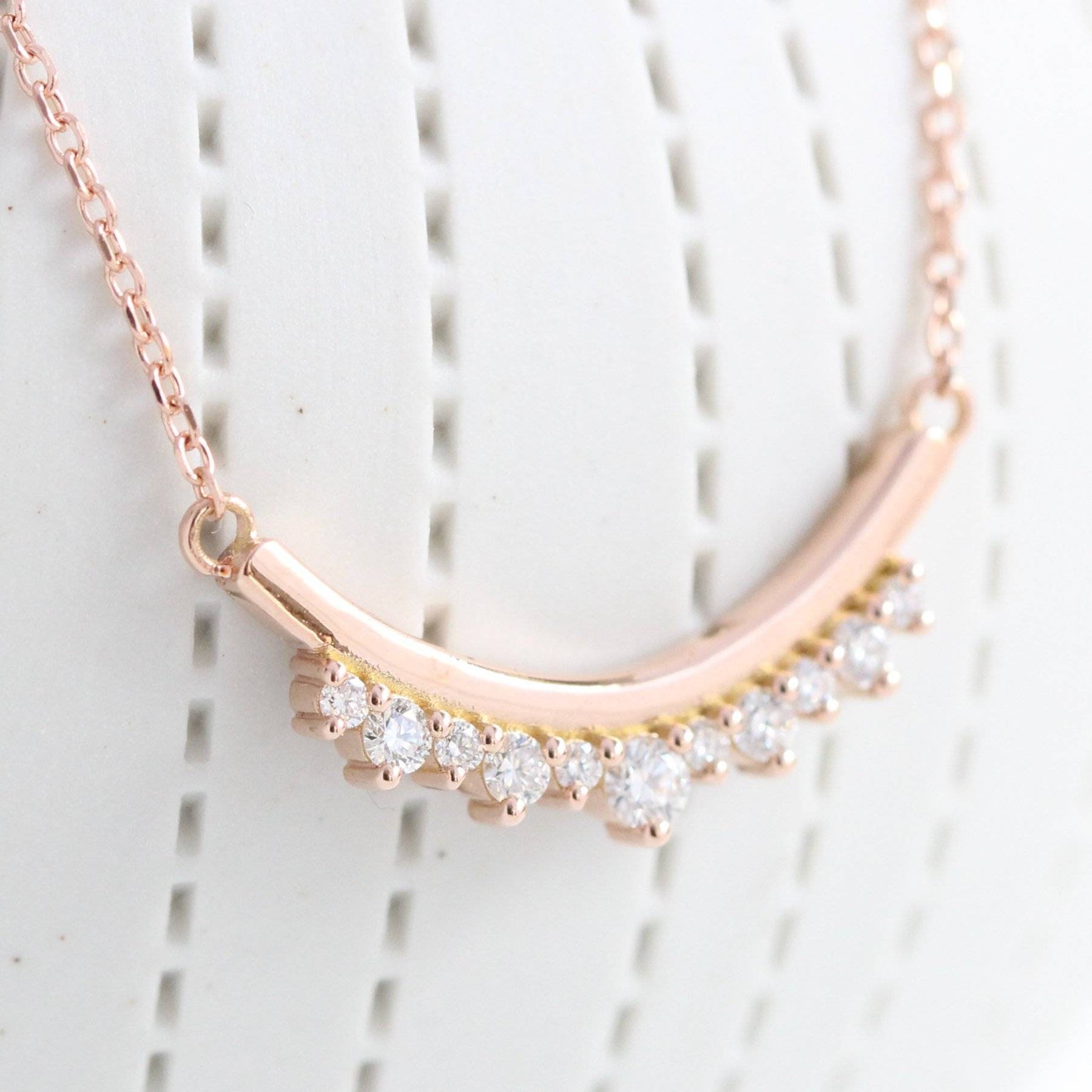 U shape pendant Rose gold necklace for hervalentine's Etsy