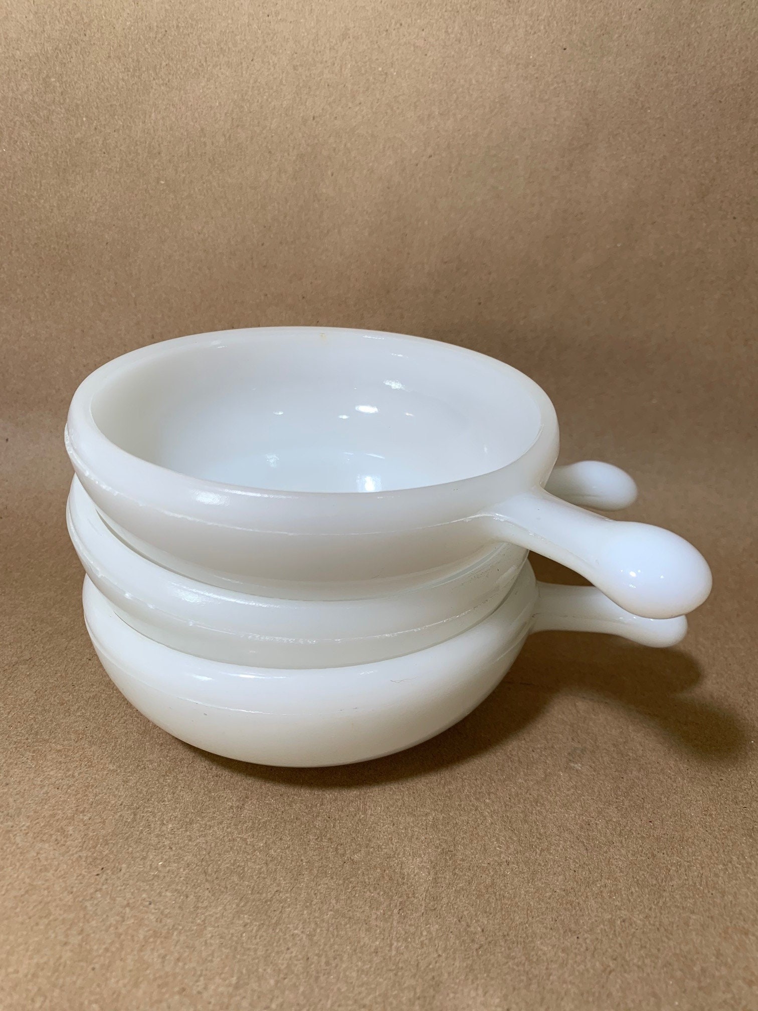 Vintage Glasbake Bowls With Handles Set of 3 Etsy