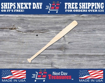 Baseball Bat Unfinished Wooden Shape | Sports | DIY Wood Craft Cutout Blank