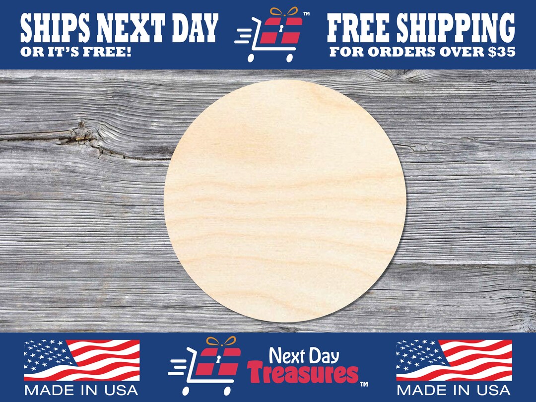 Circle Unfinished Wooden Shape General DIY Wood Craft Cutout Blank Etsy
