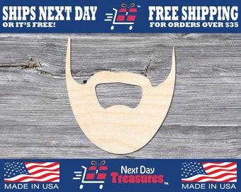 Beard Shapes Unfinished Wooden Shape | Home Life | DIY Wood Craft Cutout Blank