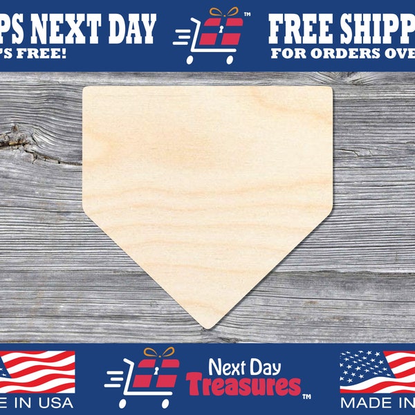 Baseball Home Plate Unfinished Wooden Shape | Sports | DIY Wood Craft Cutout Blank