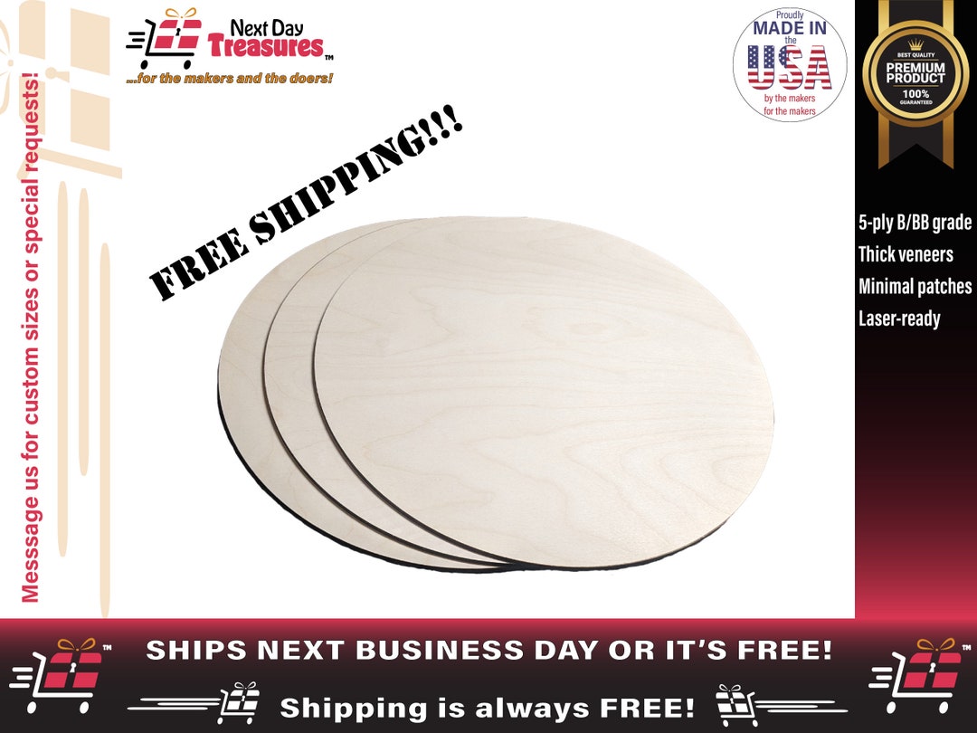 18 Birch Rounds 1/4 6mm Thick Bulk Pack Door Hangers Round Birch Blanks ...