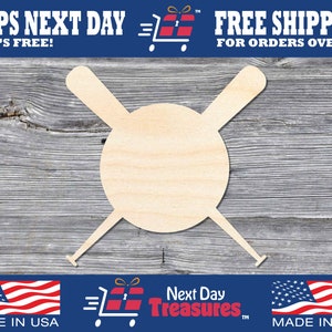 Baseball and Bats Unfinished Wooden Shape | Sports | DIY Wood Craft Cutout Blank