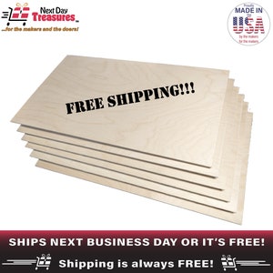 1/8" (3mm) Birch Plywood Sheets 12"x20" Bulk Packs | Highest Quality B/BB | Laser Wood | Ships next business day | GlowForge Proofgrade