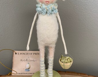 Bethany Lowe Folk Art Sheep Figurine – Pastel Easter Decor In 4 Adorable Colors