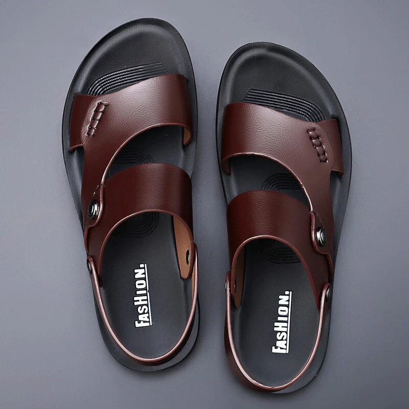 Casual Men sandals Flat Sandals new fashion Genuine Leather Etsy