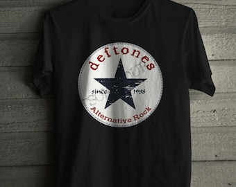 DEFTONES logo star white pony rock band Men's Unisex T-shirt