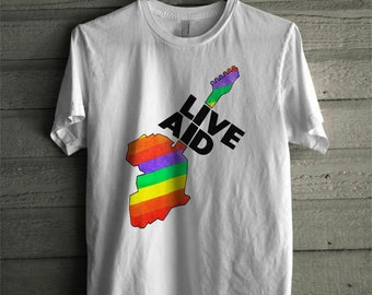 Live Aid Shirt 1985 Elton John Freddie Mercury David Bowie 80s Men's Unisex T-shirt
