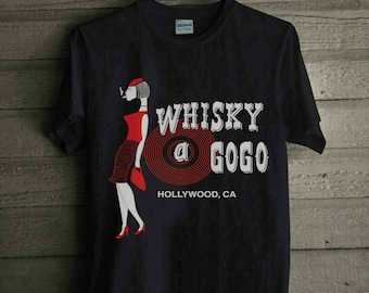 Rare shirt Whiskey A Go Go 80s Hollywood California Rock and Roll Men&#39;s Unisex T-shirt