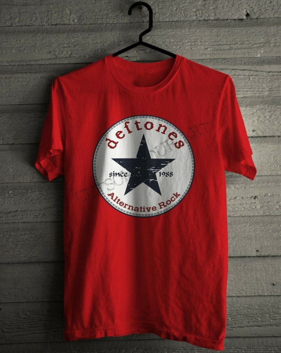 DEFTONES Tshirt logo star white pony rock band Men's Unisex T-shirt
