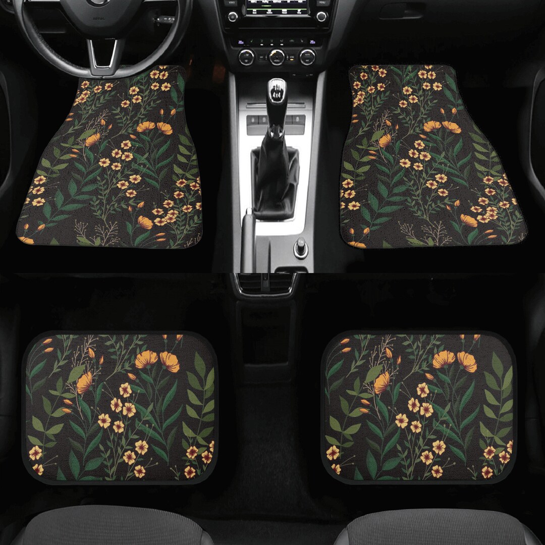 Cute Cottagecore Flowers Green Car Floor Mats Cottagecore Etsy