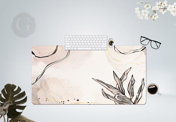 Boho Floral Desk Mat, Extra Large Desk Mat with Multiple Size Options, Home Office Desk Decor, Gift For Coworker, Extended Mouse Pad