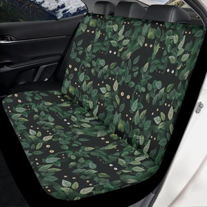 Cute Green Doodle Cat Print Pet Car Seat Cover