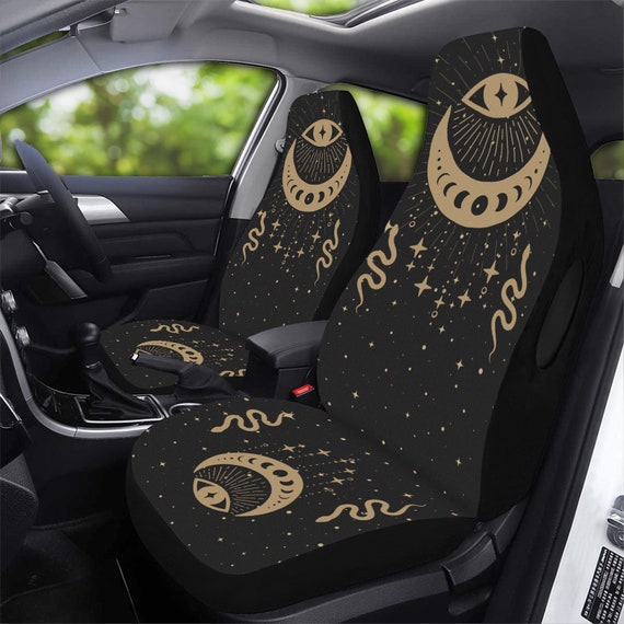 Celestial Moon Snake Witchy Car Seat Covers, Car Seat protectors for vehicle, Witch car interior decor car accessories boho hippies gift