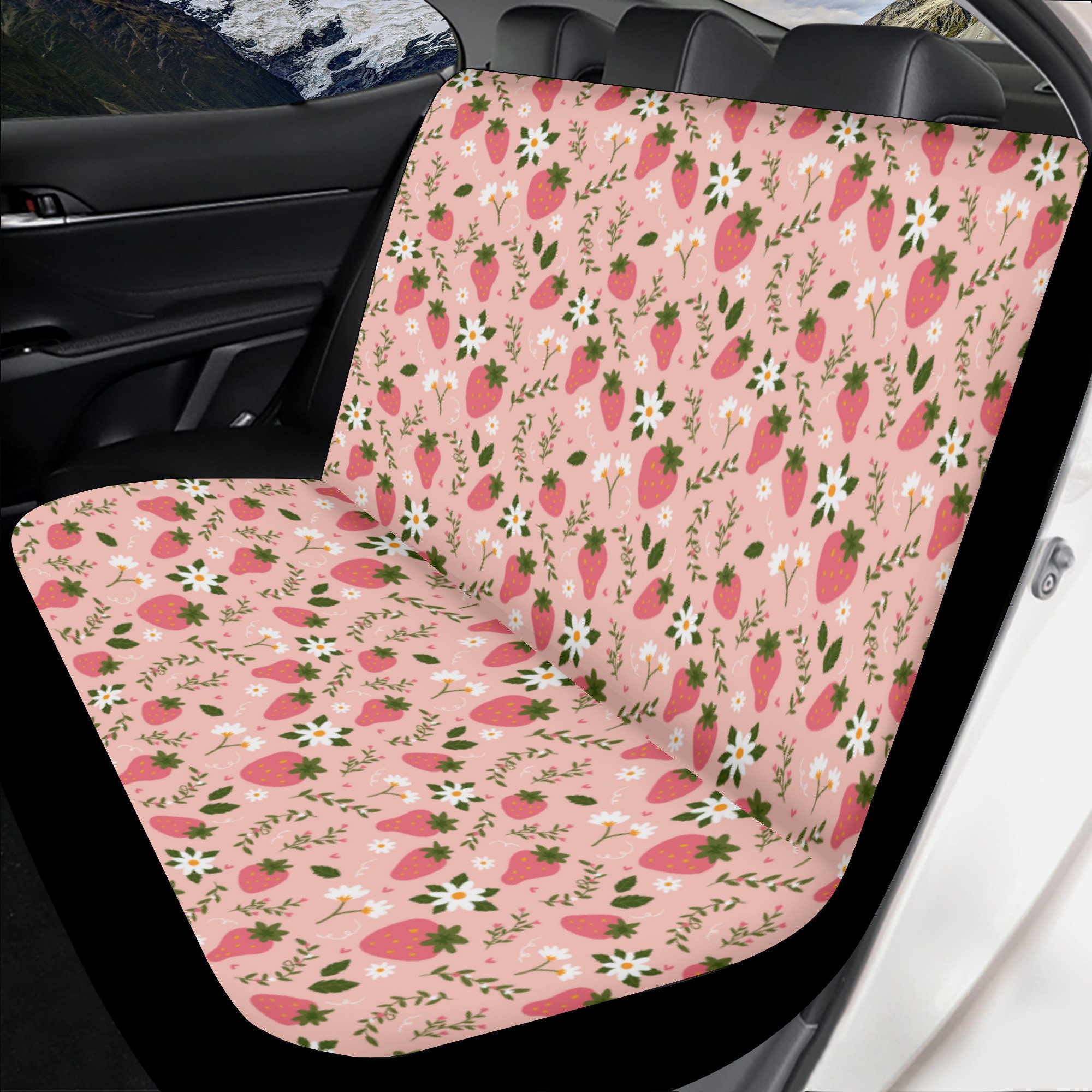Strawberry Car Seat Covers, Strawberry Cute Car Accessories for